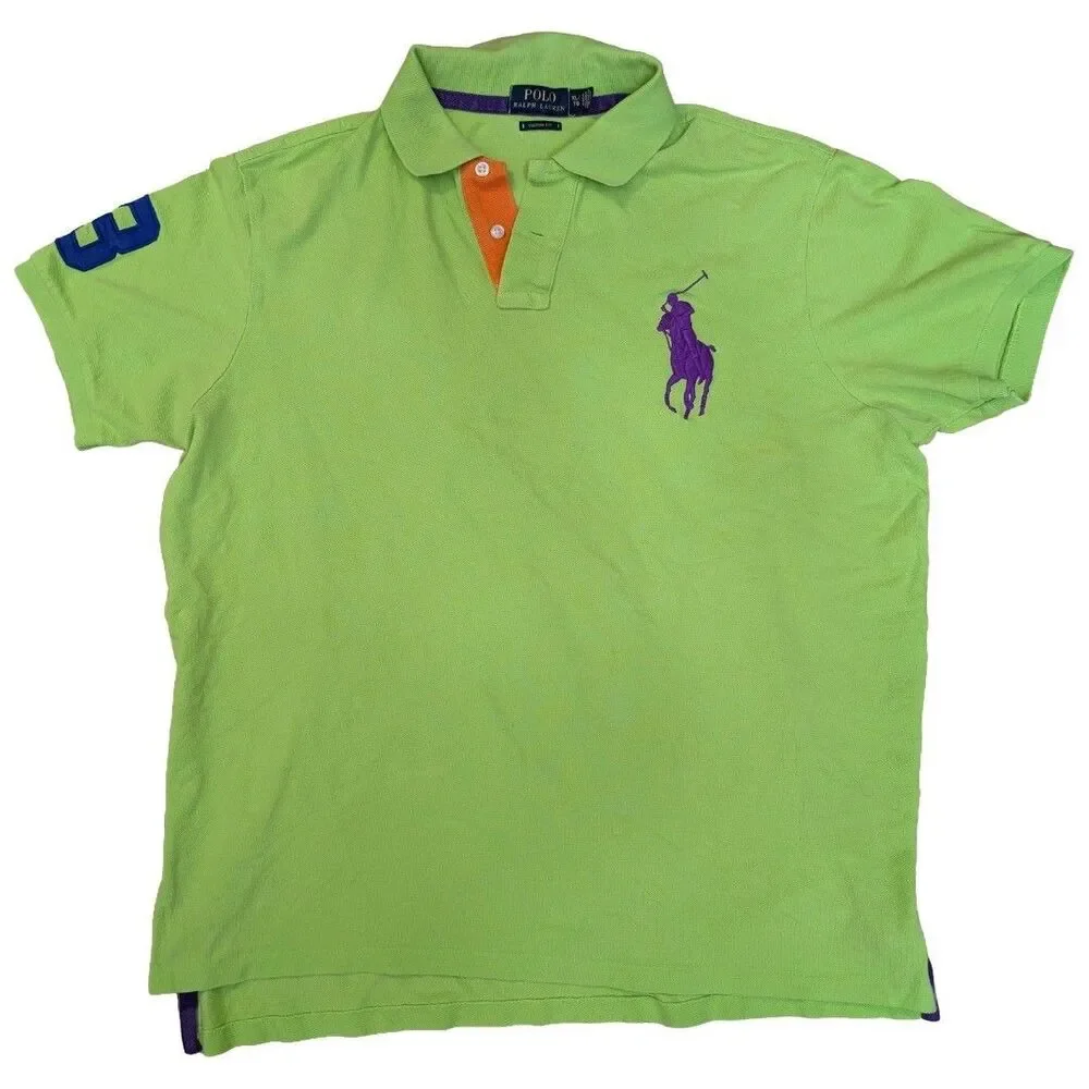 Polo Ralph Lauren Men XL Green Cotton Big Pony Short Sleeve Polo #3